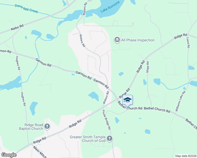 map of restaurants, bars, coffee shops, grocery stores, and more near 1378 Garmon Road in Hiram