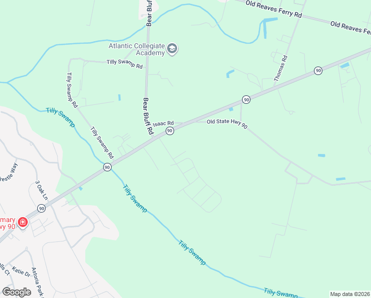 map of restaurants, bars, coffee shops, grocery stores, and more near 2141 Chavis Road in Conway