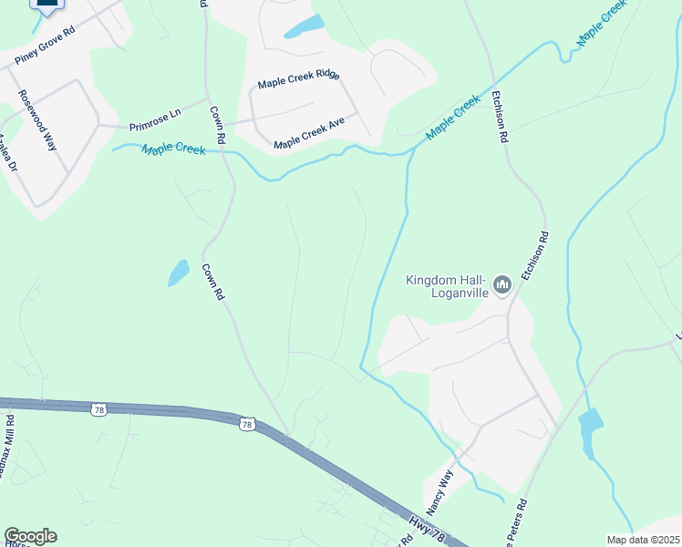 map of restaurants, bars, coffee shops, grocery stores, and more near 4085 Fawn Valley Drive in Loganville