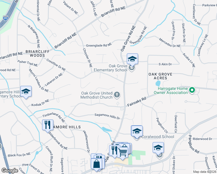 map of restaurants, bars, coffee shops, grocery stores, and more near 1837 Angelique Drive in Decatur