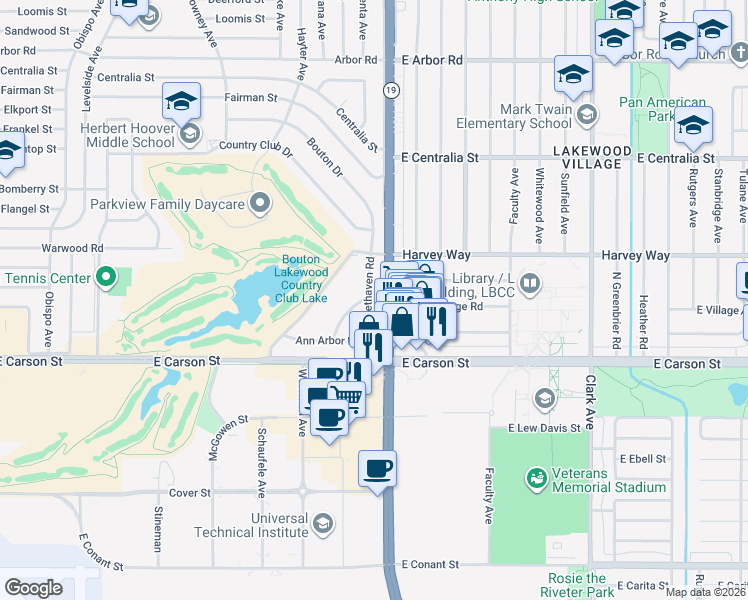 map of restaurants, bars, coffee shops, grocery stores, and more near 4194 Fleethaven Road in Lakewood