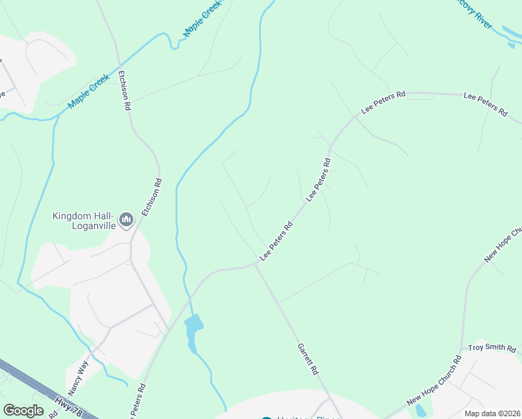 map of restaurants, bars, coffee shops, grocery stores, and more near 2305 Allison Way in Loganville