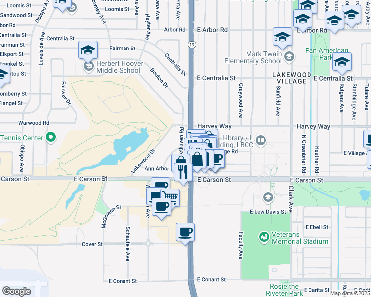 map of restaurants, bars, coffee shops, grocery stores, and more near 4194 Fleethaven Road in Lakewood