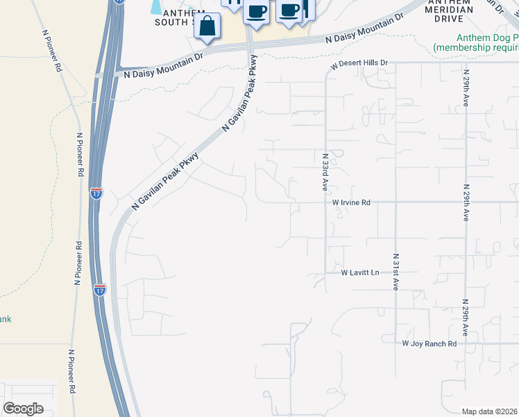 map of restaurants, bars, coffee shops, grocery stores, and more near 38508 North 34th Avenue in Phoenix