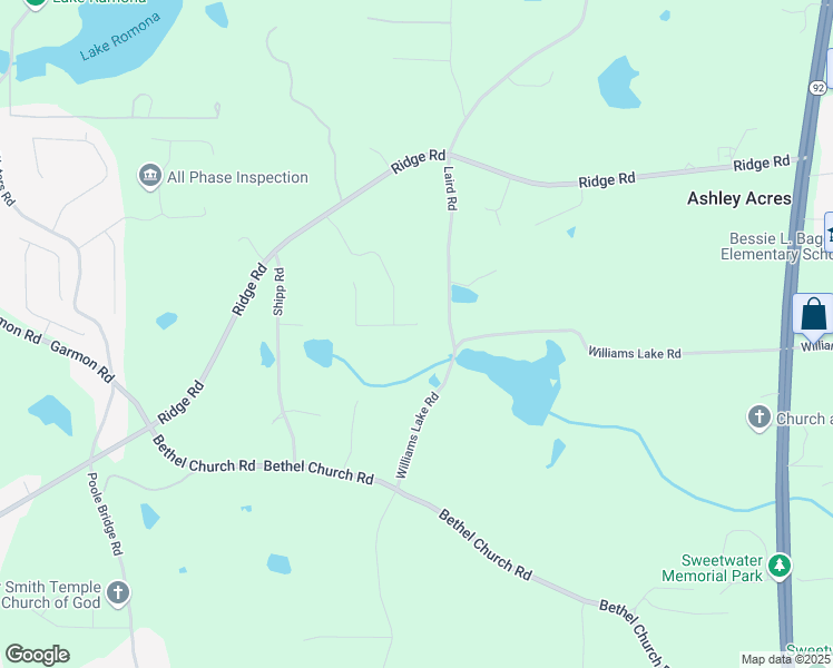 map of restaurants, bars, coffee shops, grocery stores, and more near 15 Shenandoah Court in Hiram