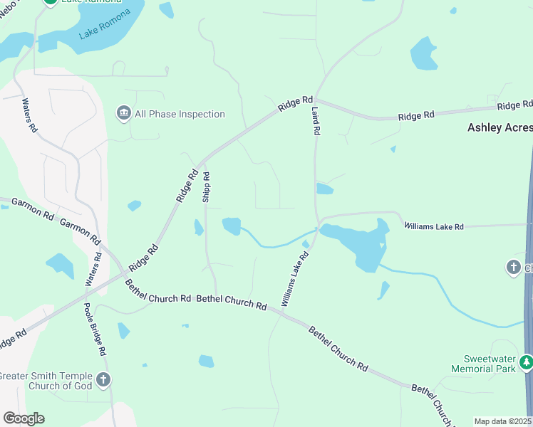 map of restaurants, bars, coffee shops, grocery stores, and more near 111 Shenandoah Court in Hiram