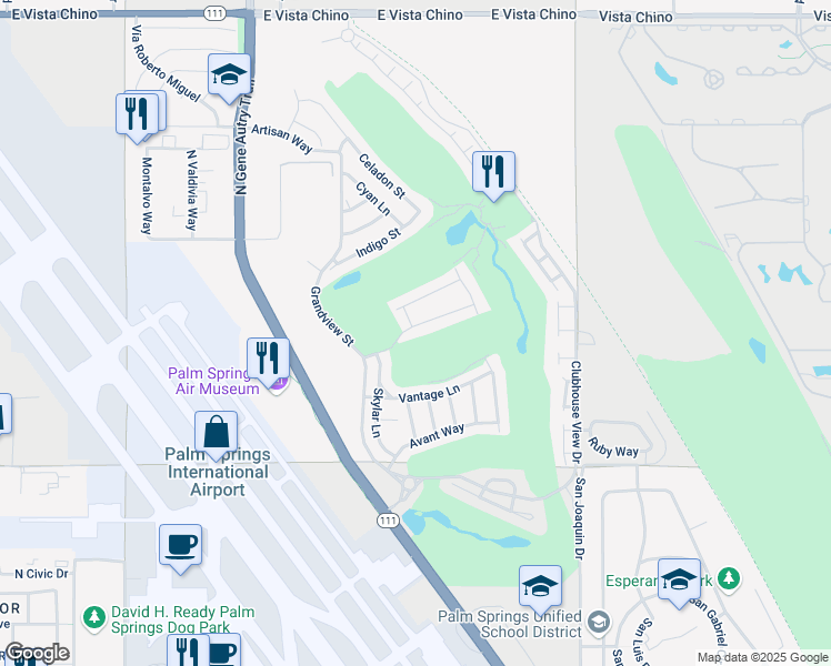 map of restaurants, bars, coffee shops, grocery stores, and more near 4264 Arcada Street in Palm Springs