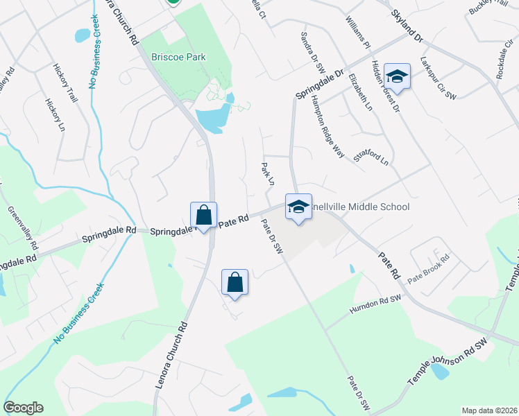 map of restaurants, bars, coffee shops, grocery stores, and more near 3183 Dove Court Southwest in Snellville