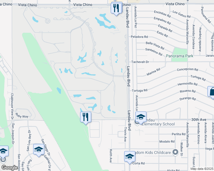 map of restaurants, bars, coffee shops, grocery stores, and more near 67727 South Natoma Drive in Cathedral City