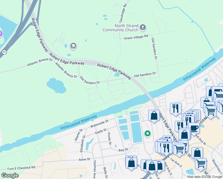map of restaurants, bars, coffee shops, grocery stores, and more near 1199 Firetower Road in Little River