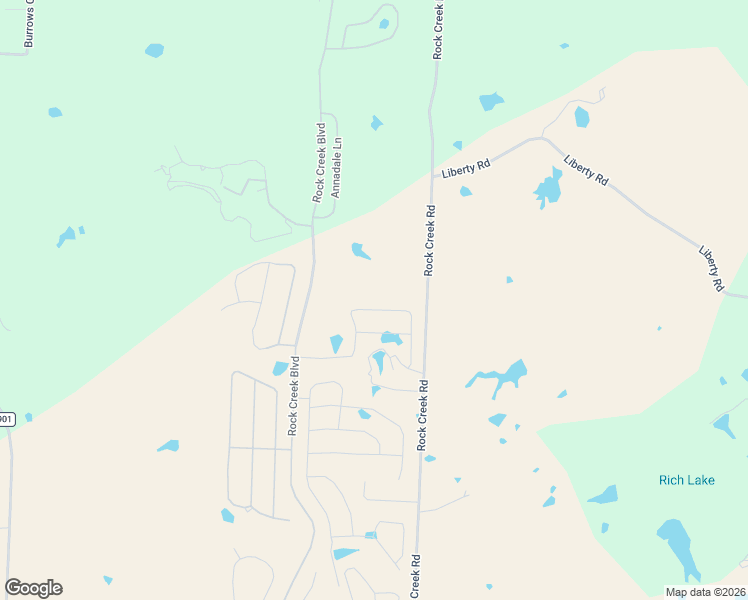 map of restaurants, bars, coffee shops, grocery stores, and more near 1483 Rock Creek Boulevard in Whitesboro