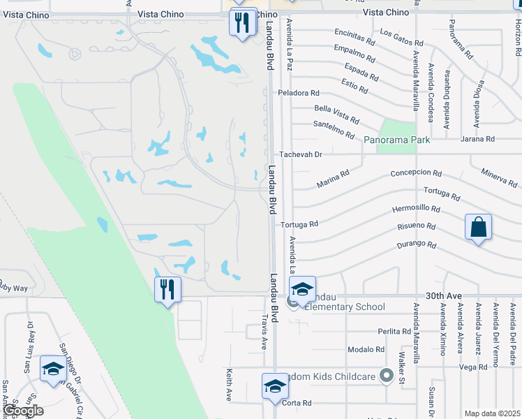 map of restaurants, bars, coffee shops, grocery stores, and more near 29521 East Trancas Drive in Cathedral City