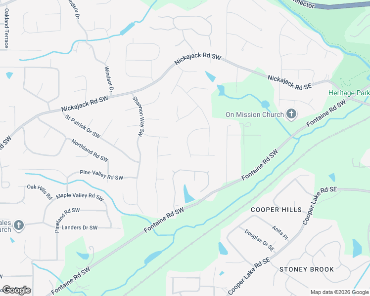 map of restaurants, bars, coffee shops, grocery stores, and more near 19 Flint Ridge Drive Southwest in Mableton