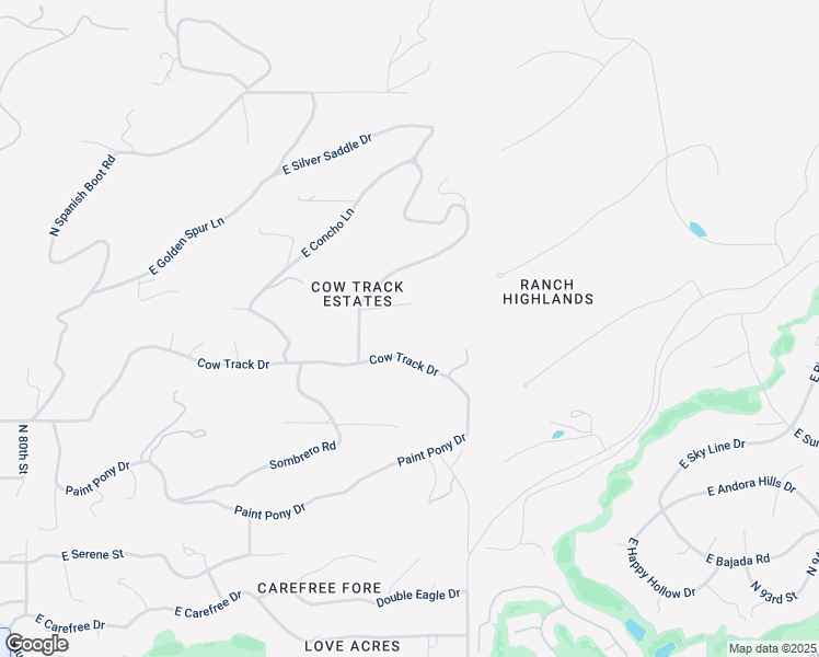 map of restaurants, bars, coffee shops, grocery stores, and more near 8640 East Maverick Court in Carefree