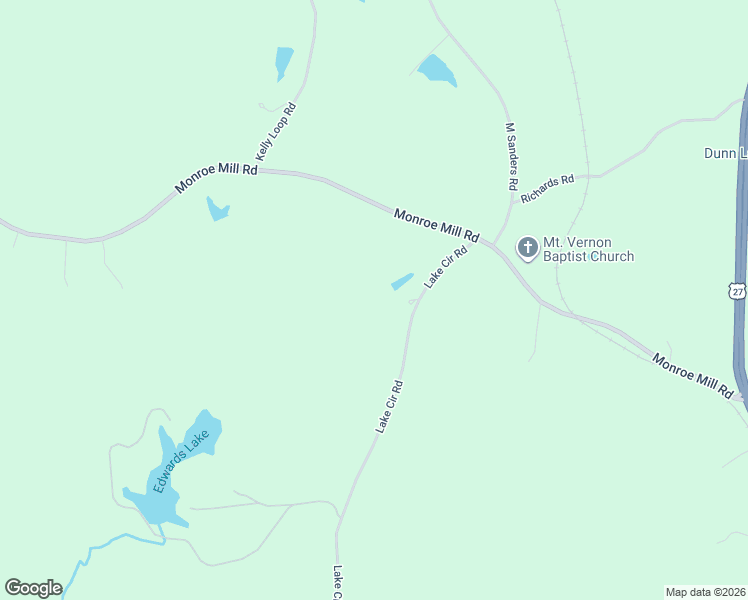 map of restaurants, bars, coffee shops, grocery stores, and more near Lake Circle in Buchanan