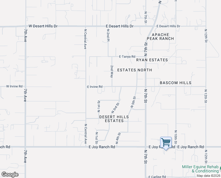 map of restaurants, bars, coffee shops, grocery stores, and more near 118 East Irvine Road in Phoenix