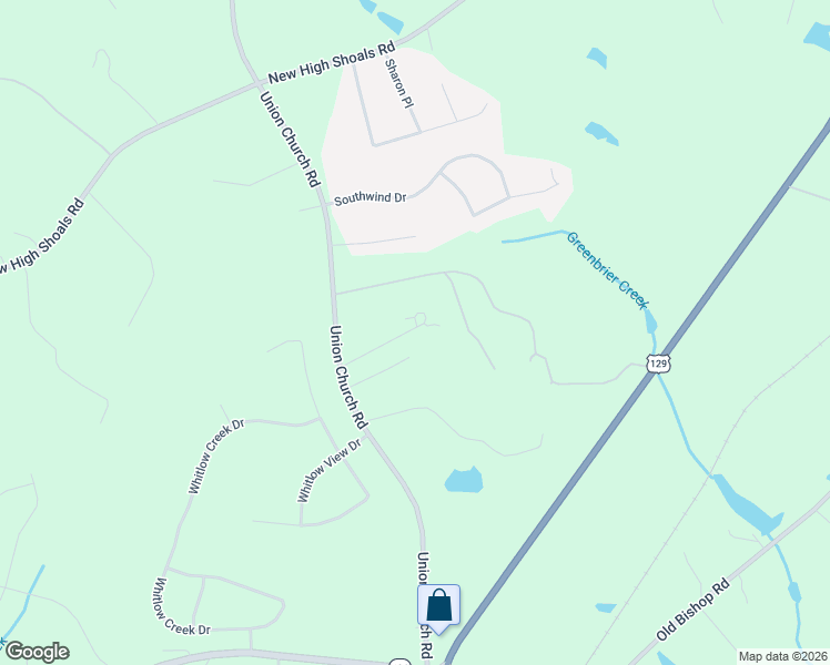 map of restaurants, bars, coffee shops, grocery stores, and more near 2161 Union Church Road in Bishop