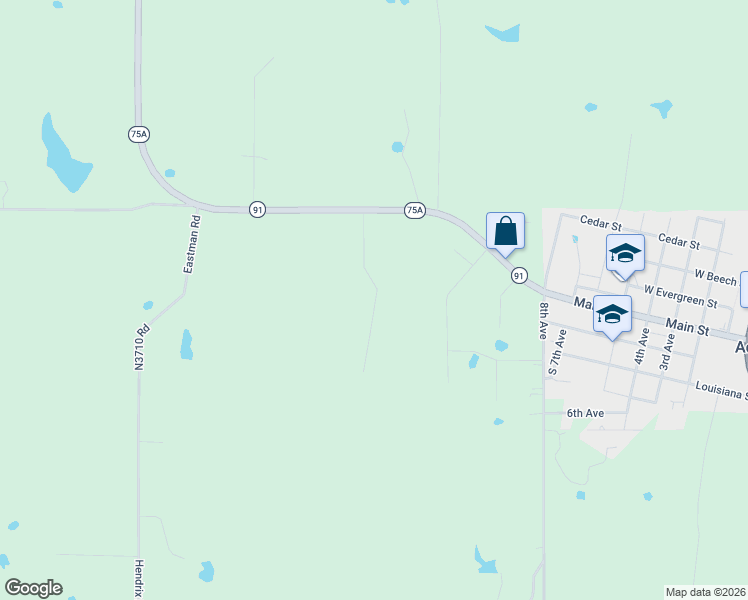 map of restaurants, bars, coffee shops, grocery stores, and more near 12690 Oklahoma 91 in Colbert