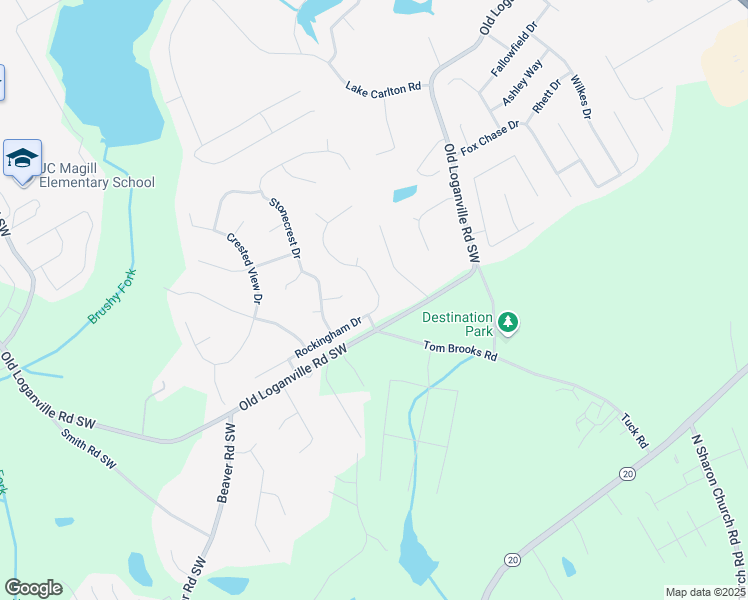 map of restaurants, bars, coffee shops, grocery stores, and more near 268 Rockingham Drive in Loganville