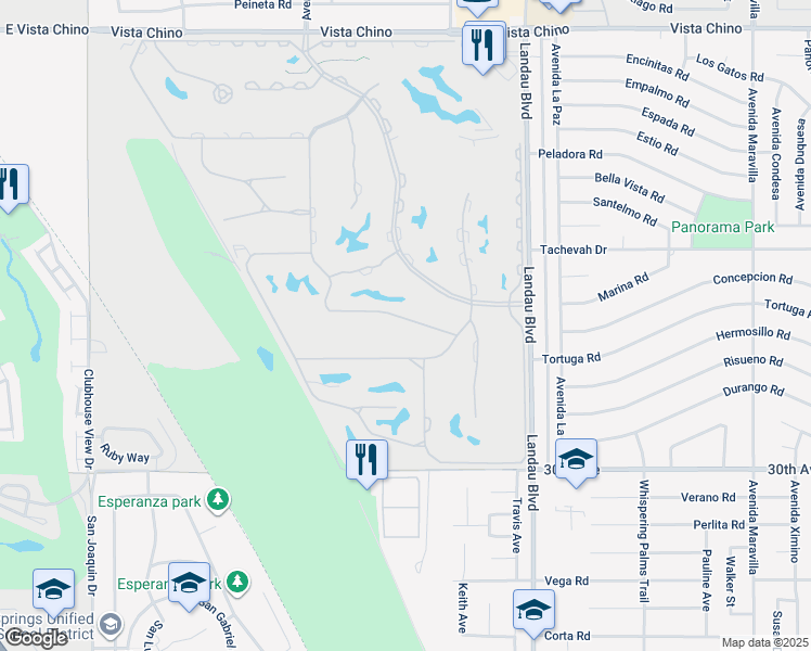map of restaurants, bars, coffee shops, grocery stores, and more near 67687 South Natoma Drive in Cathedral City