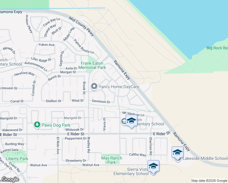map of restaurants, bars, coffee shops, grocery stores, and more near 3709 Saint Austell Way in Perris