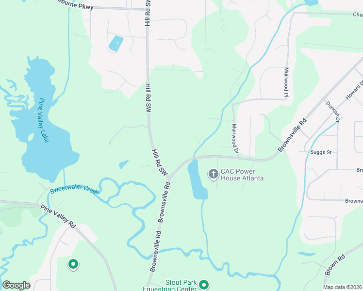 map of restaurants, bars, coffee shops, grocery stores, and more near 4940 Brownsville Road in Powder Springs