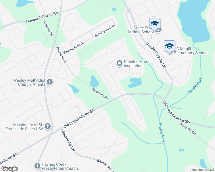 map of restaurants, bars, coffee shops, grocery stores, and more near 1213 Old Loganville Road Southwest in Loganville