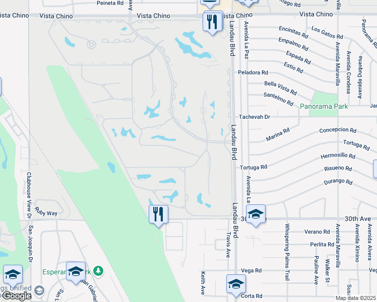map of restaurants, bars, coffee shops, grocery stores, and more near 67706 South Natoma Drive in Cathedral City