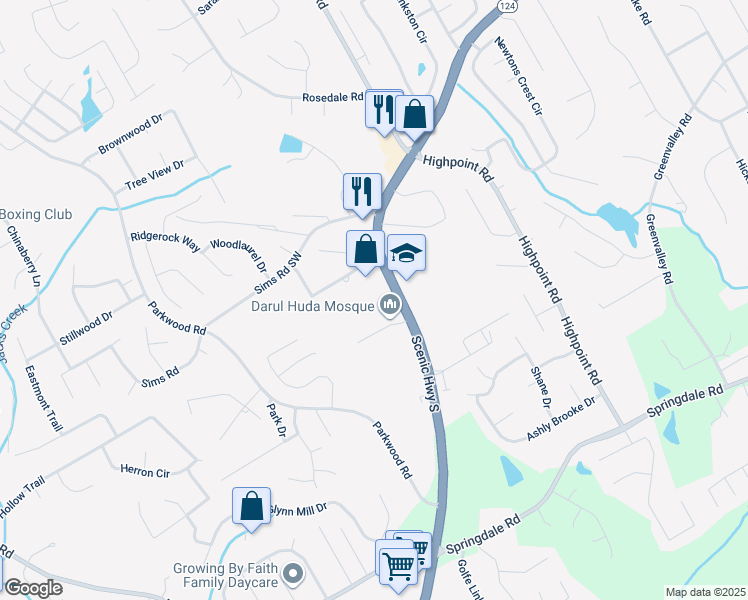 map of restaurants, bars, coffee shops, grocery stores, and more near 2735 Centerville Highway in Snellville