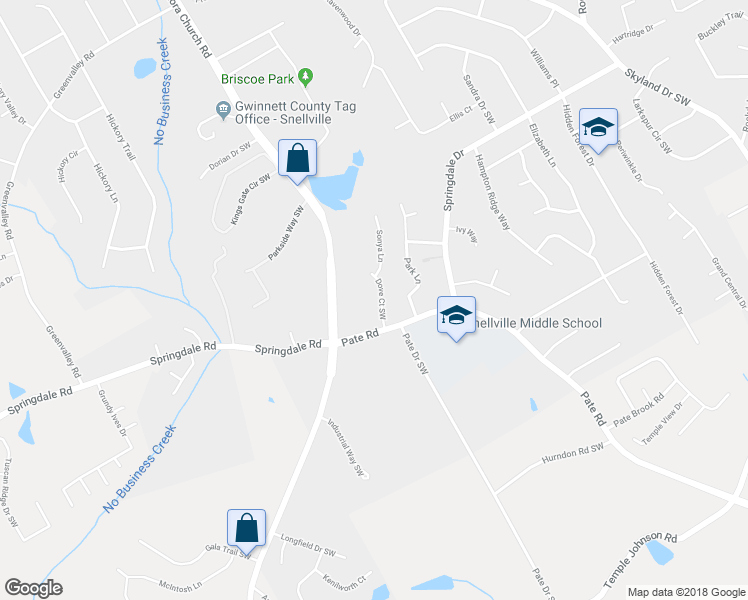 map of restaurants, bars, coffee shops, grocery stores, and more near 3152 Dove Court in Snellville