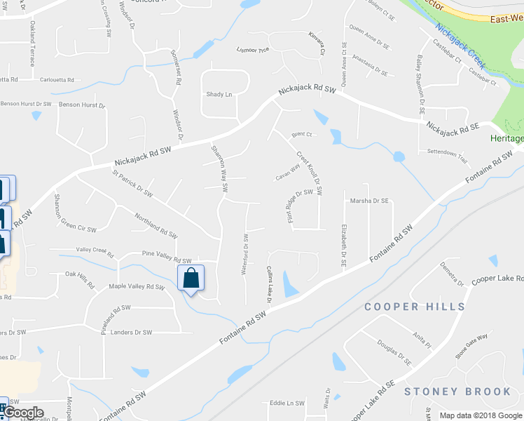 map of restaurants, bars, coffee shops, grocery stores, and more near 155 County Cork Drive in Mableton