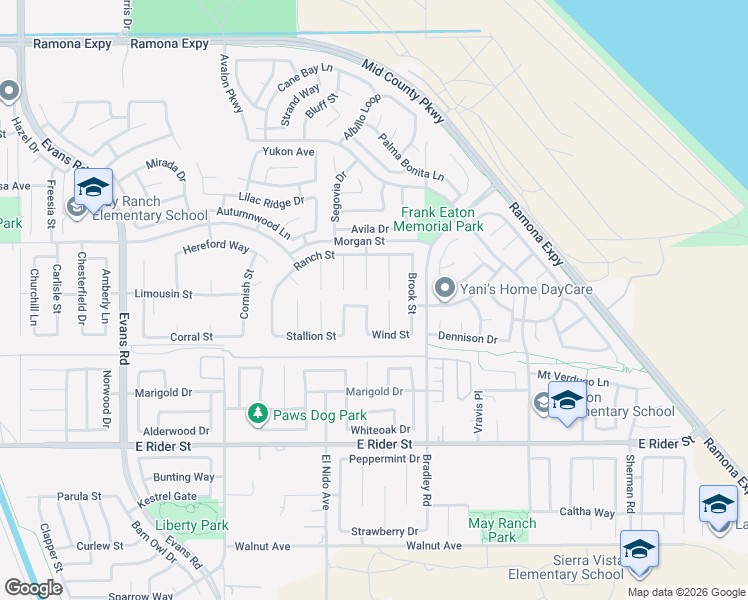 map of restaurants, bars, coffee shops, grocery stores, and more near 1522 Pasture Lane in Perris