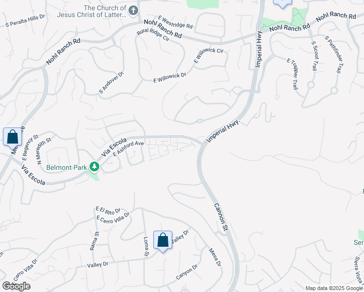 map of restaurants, bars, coffee shops, grocery stores, and more near 2825 North Auburn Street in Orange