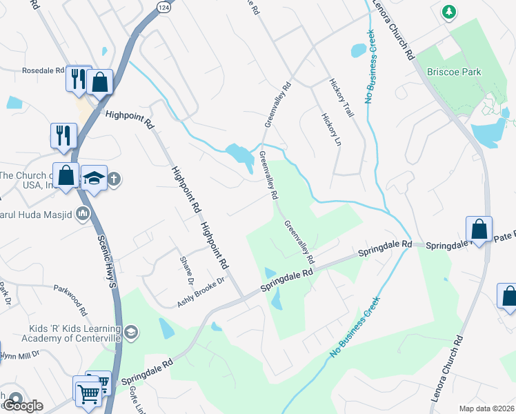 map of restaurants, bars, coffee shops, grocery stores, and more near 2758 Green Estates Dr in Snellville