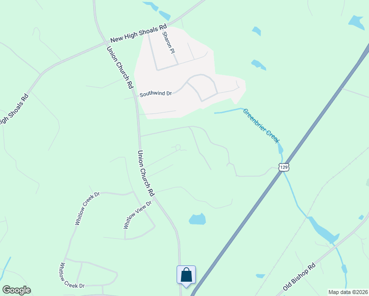 map of restaurants, bars, coffee shops, grocery stores, and more near 2161 Union Church Road in Bishop