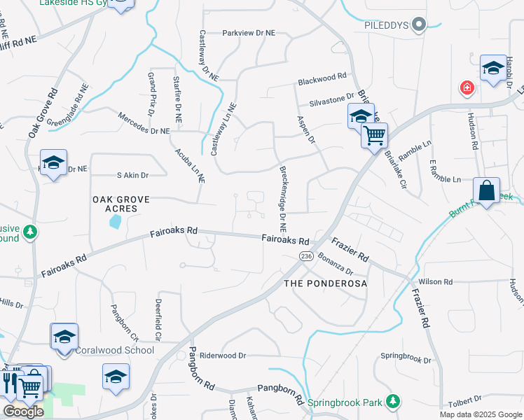 map of restaurants, bars, coffee shops, grocery stores, and more near 29 Downshire Lane in Decatur