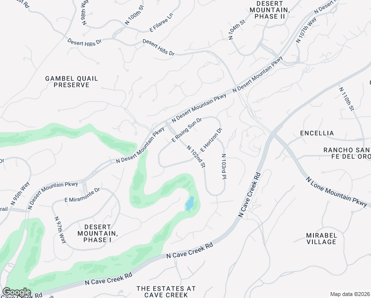 map of restaurants, bars, coffee shops, grocery stores, and more near 38600 North 102nd Street in Scottsdale