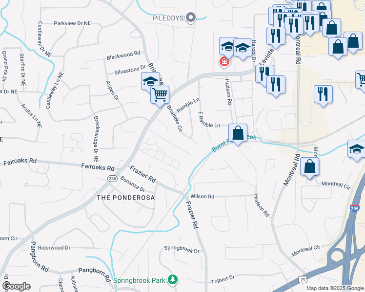 map of restaurants, bars, coffee shops, grocery stores, and more near 2984 Lavista Court in Decatur