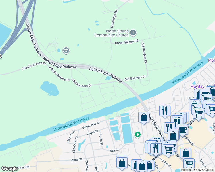 map of restaurants, bars, coffee shops, grocery stores, and more near 734 Ebb Tide Road in Little River