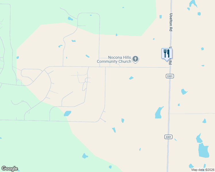 map of restaurants, bars, coffee shops, grocery stores, and more near 125 Rivercrest Drive in Nocona