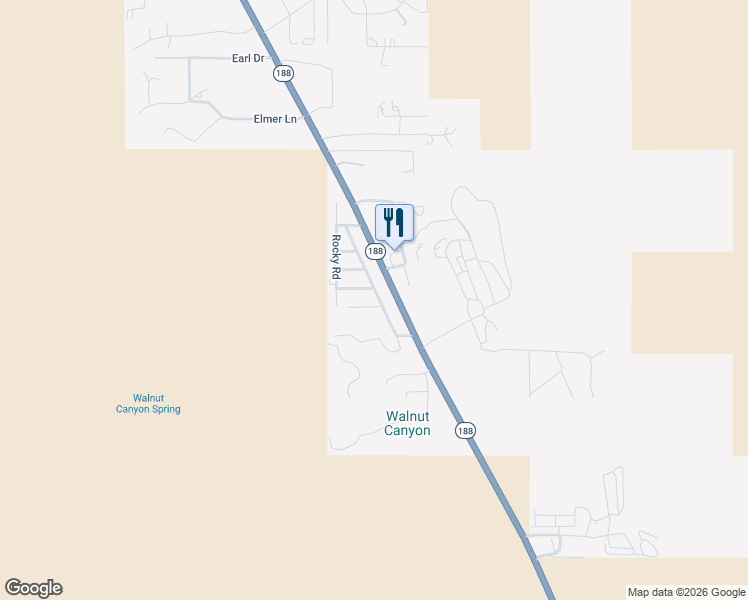 map of restaurants, bars, coffee shops, grocery stores, and more near 180 Four Peaks Road in Tonto Basin