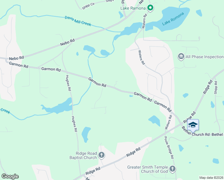 map of restaurants, bars, coffee shops, grocery stores, and more near 928 Garmon Road in Hiram