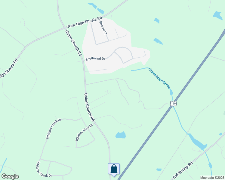 map of restaurants, bars, coffee shops, grocery stores, and more near 2161 Union Church Road in Bishop