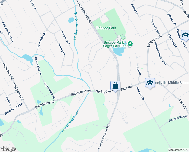 map of restaurants, bars, coffee shops, grocery stores, and more near 2670 Parkside Way Southwest in Snellville
