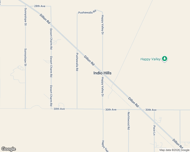 map of restaurants, bars, coffee shops, grocery stores, and more near 81975 Dillon Road in Desert Hot Springs