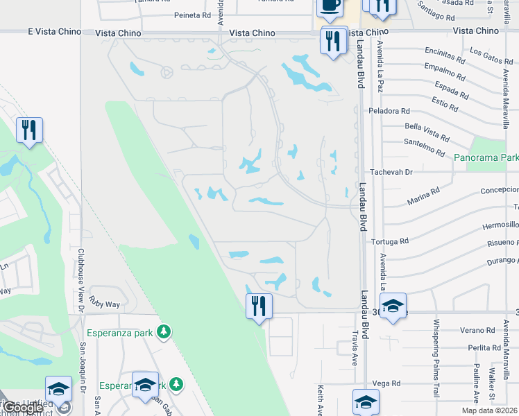 map of restaurants, bars, coffee shops, grocery stores, and more near 67639 South Natoma Drive in Cathedral City