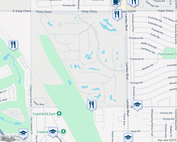map of restaurants, bars, coffee shops, grocery stores, and more near 67632 South Natoma Drive in Cathedral City