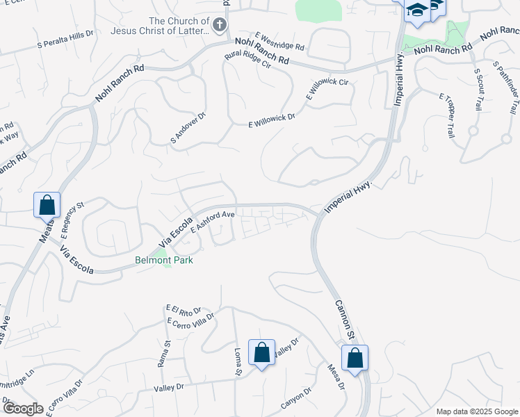 map of restaurants, bars, coffee shops, grocery stores, and more near 2793 North Blackburn Drive in Orange
