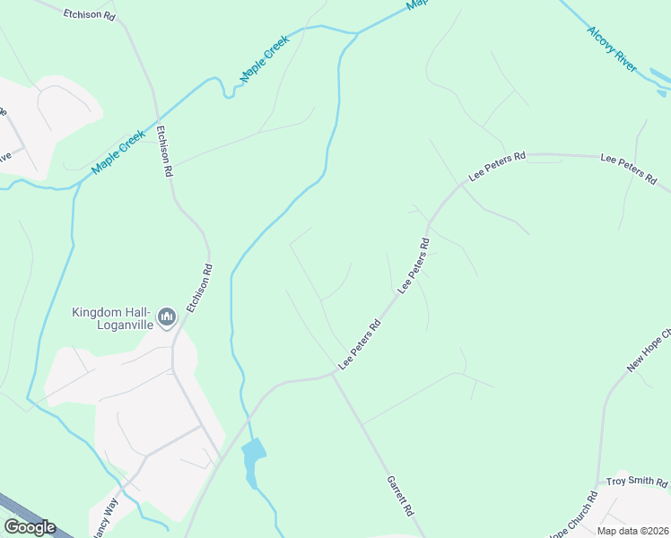 map of restaurants, bars, coffee shops, grocery stores, and more near 2312 Allison Way in Loganville