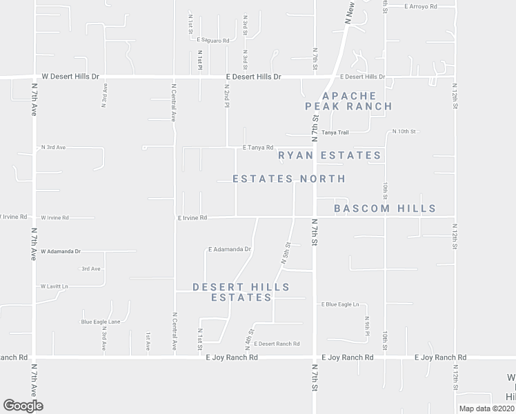 map of restaurants, bars, coffee shops, grocery stores, and more near 230 East Irvine Road in Phoenix